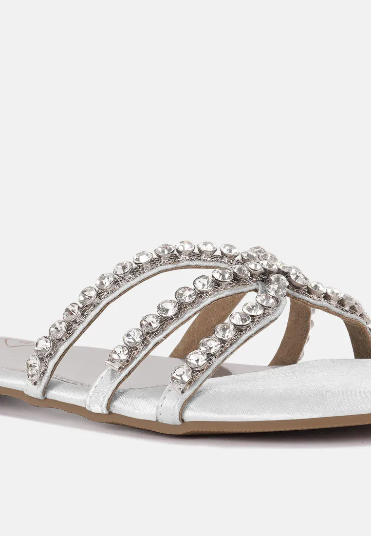 Dimante Strap Flat Sandals