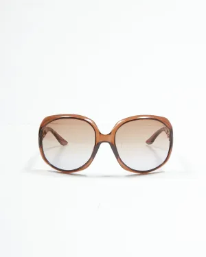 Dior Brown Glossy 1KDCQR Oversize Sunglasses