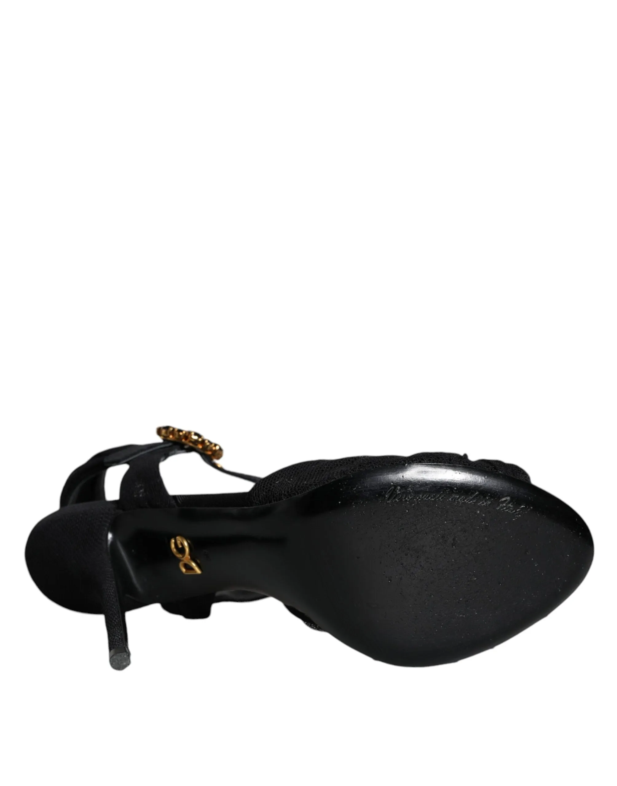 Dolce & Gabbana Black KEIRA Heels Ankle Strap Sandals Shoes