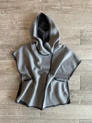 Double Faced Cashmere Poncho - 2 Tone Grey