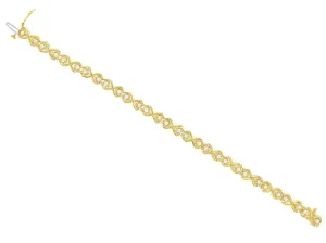 Double Heart Linked Diamond Tennis Bracelets