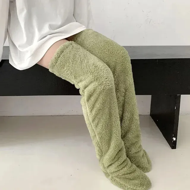 Double-sided Fleece Thigh Highs