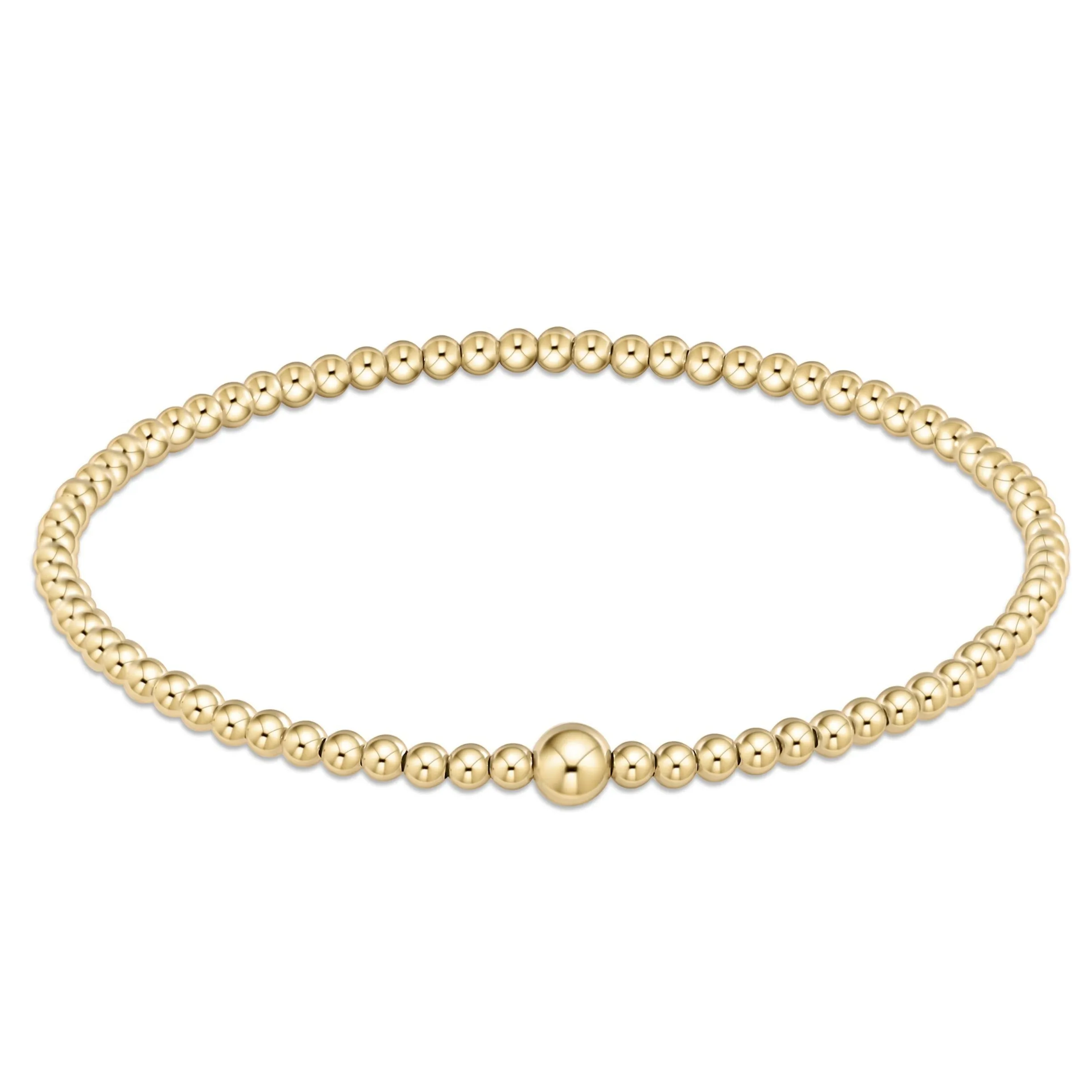 E Newton Classic Gold 3mm Bean Bangle