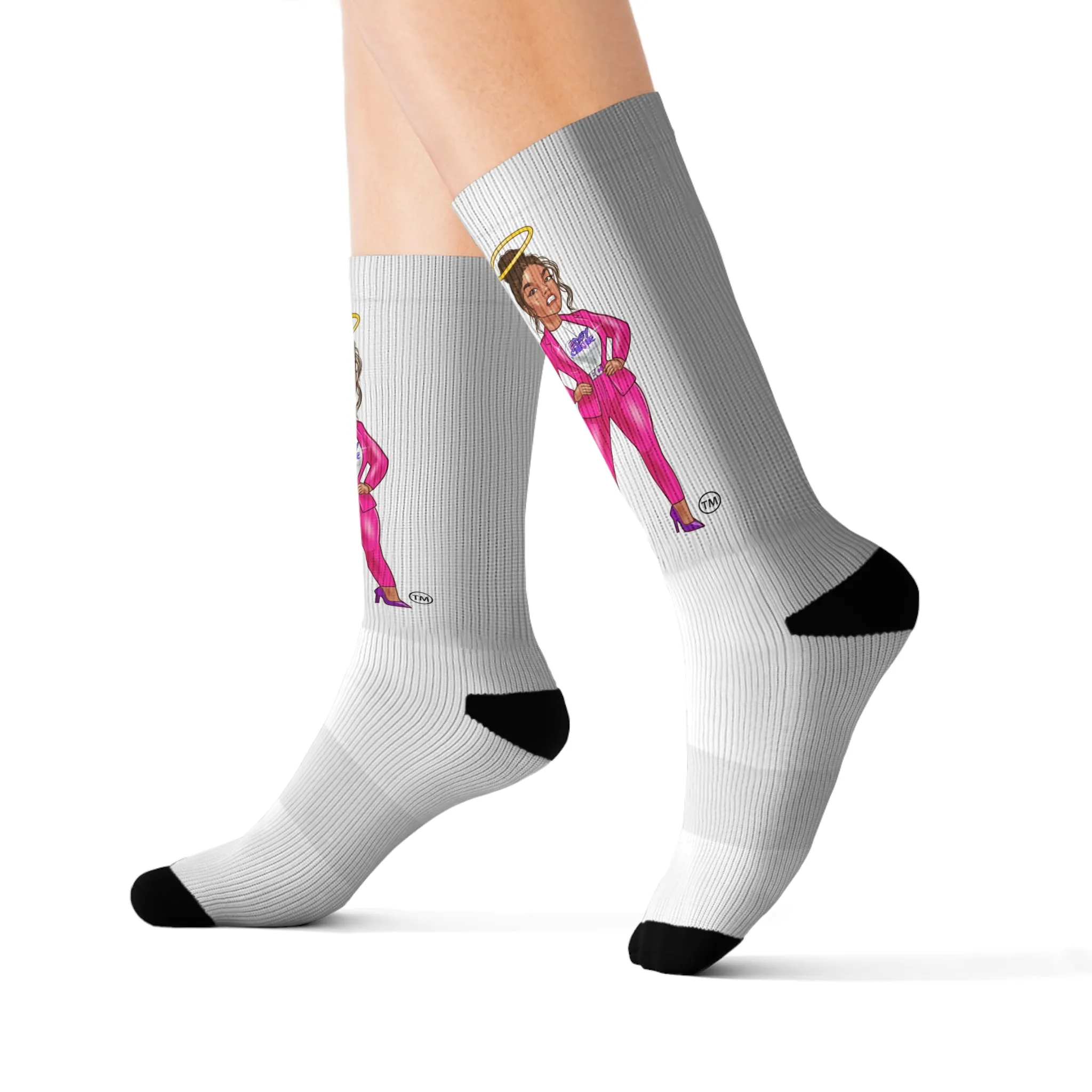 Edgy Chique Vibrant Sublimation Socks with Fun Design - Perfect Gift for Fashion Lovers