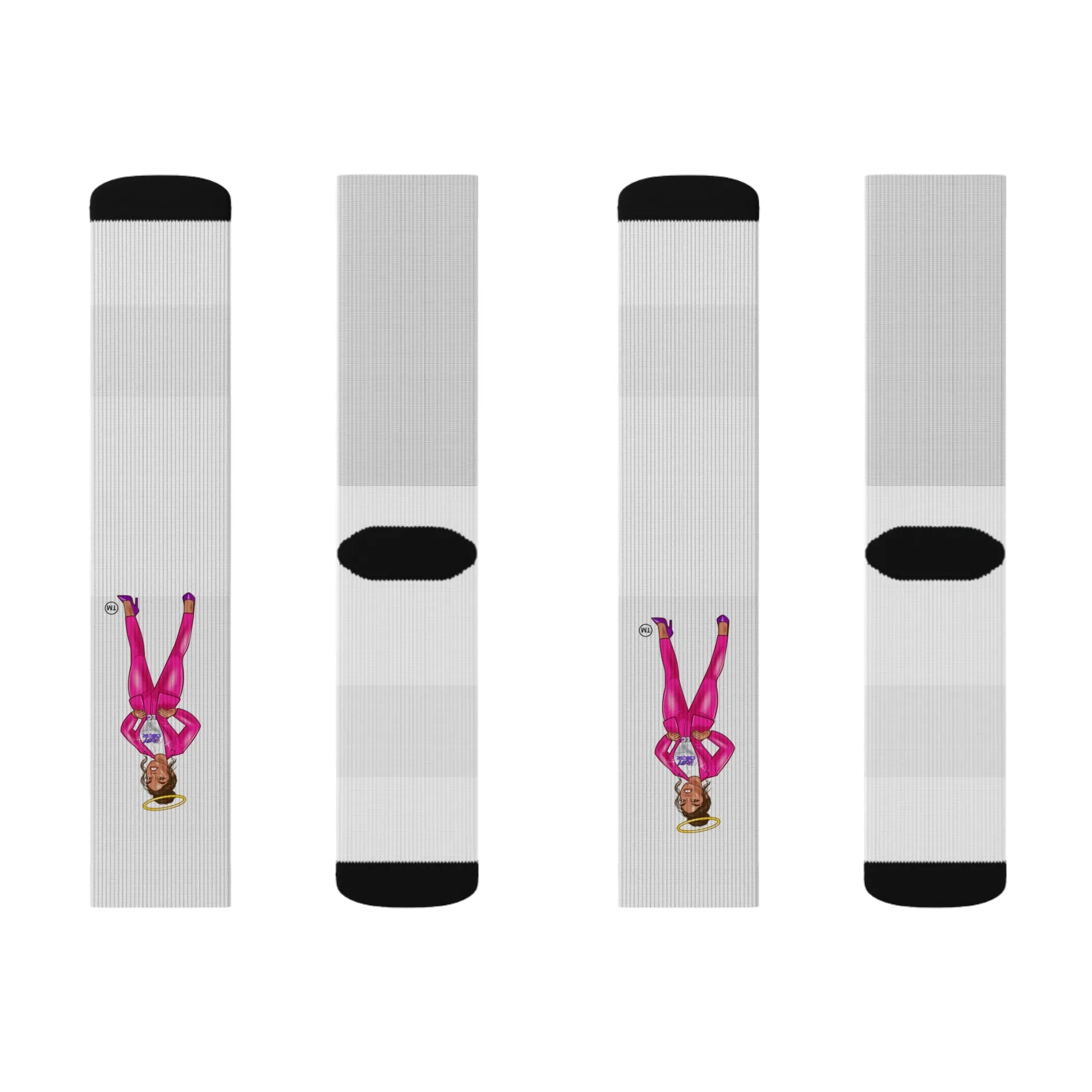 Edgy Chique Vibrant Sublimation Socks with Fun Design - Perfect Gift for Fashion Lovers