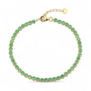 Emerald Green Crown Set Tennis Bracelet
