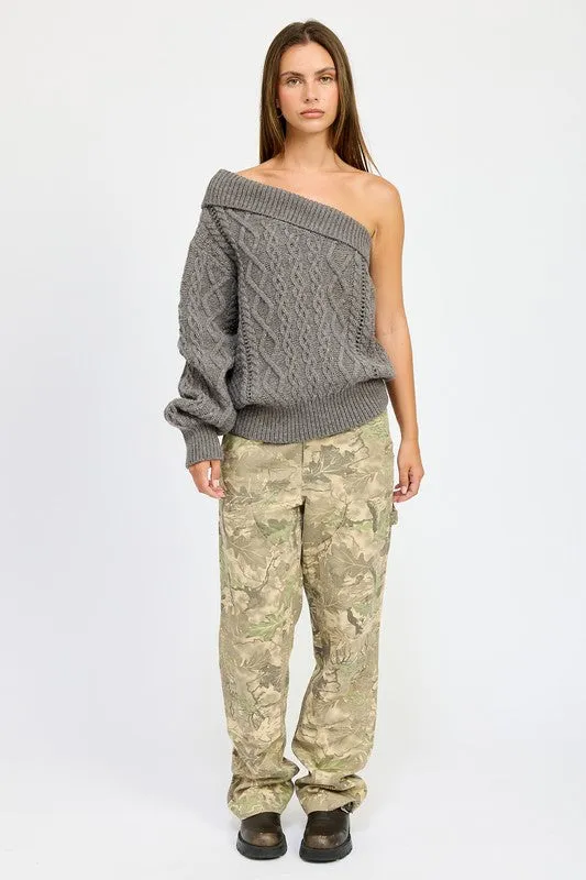 Emory Park OVERSIZED ONE SHOULDER SWEATER