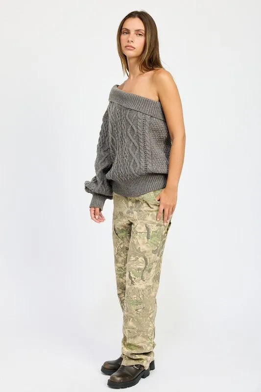 Emory Park OVERSIZED ONE SHOULDER SWEATER