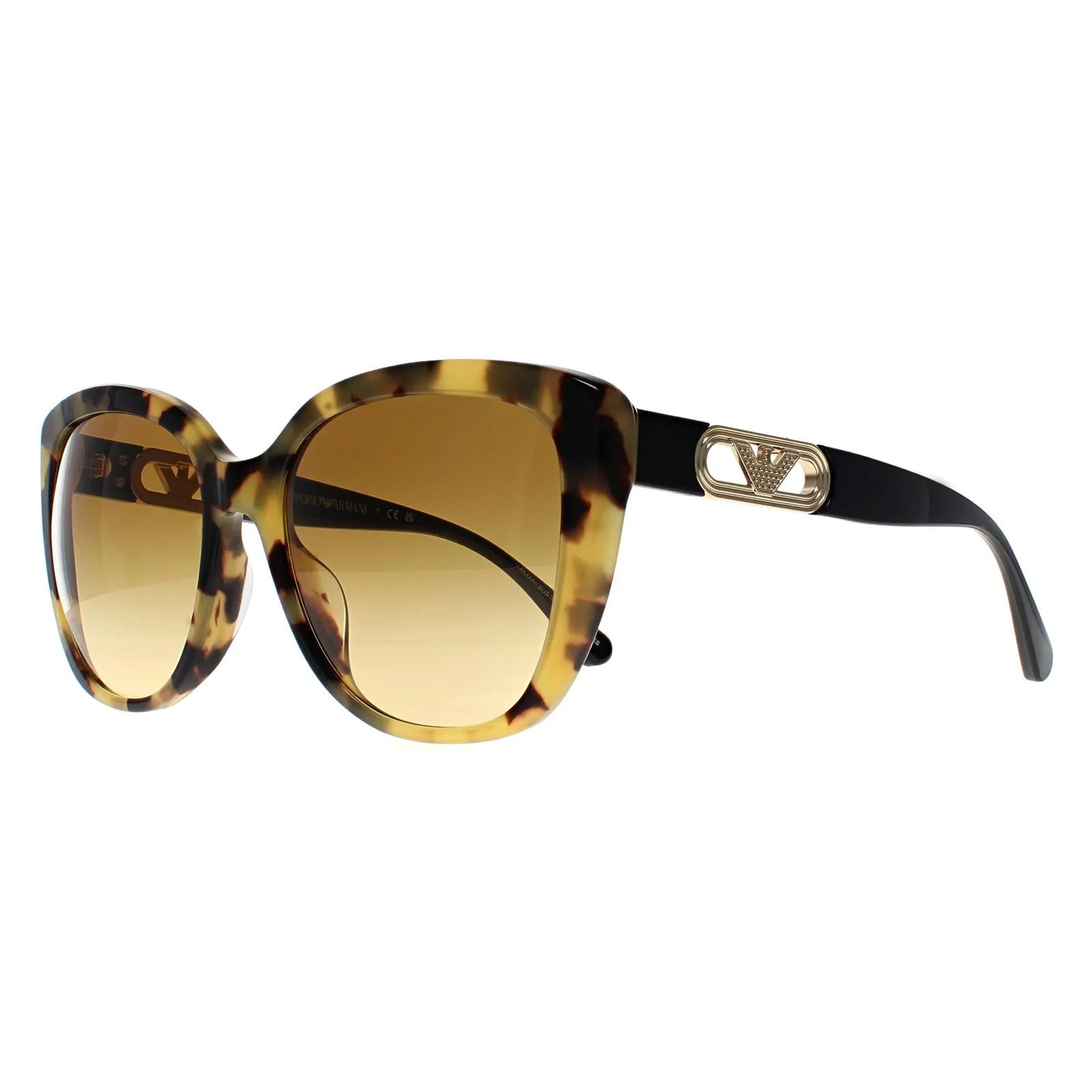 Emporio Armani Sunglasses EA4214U 60593B Shiny Yellow Havana Light Brown Gradient
