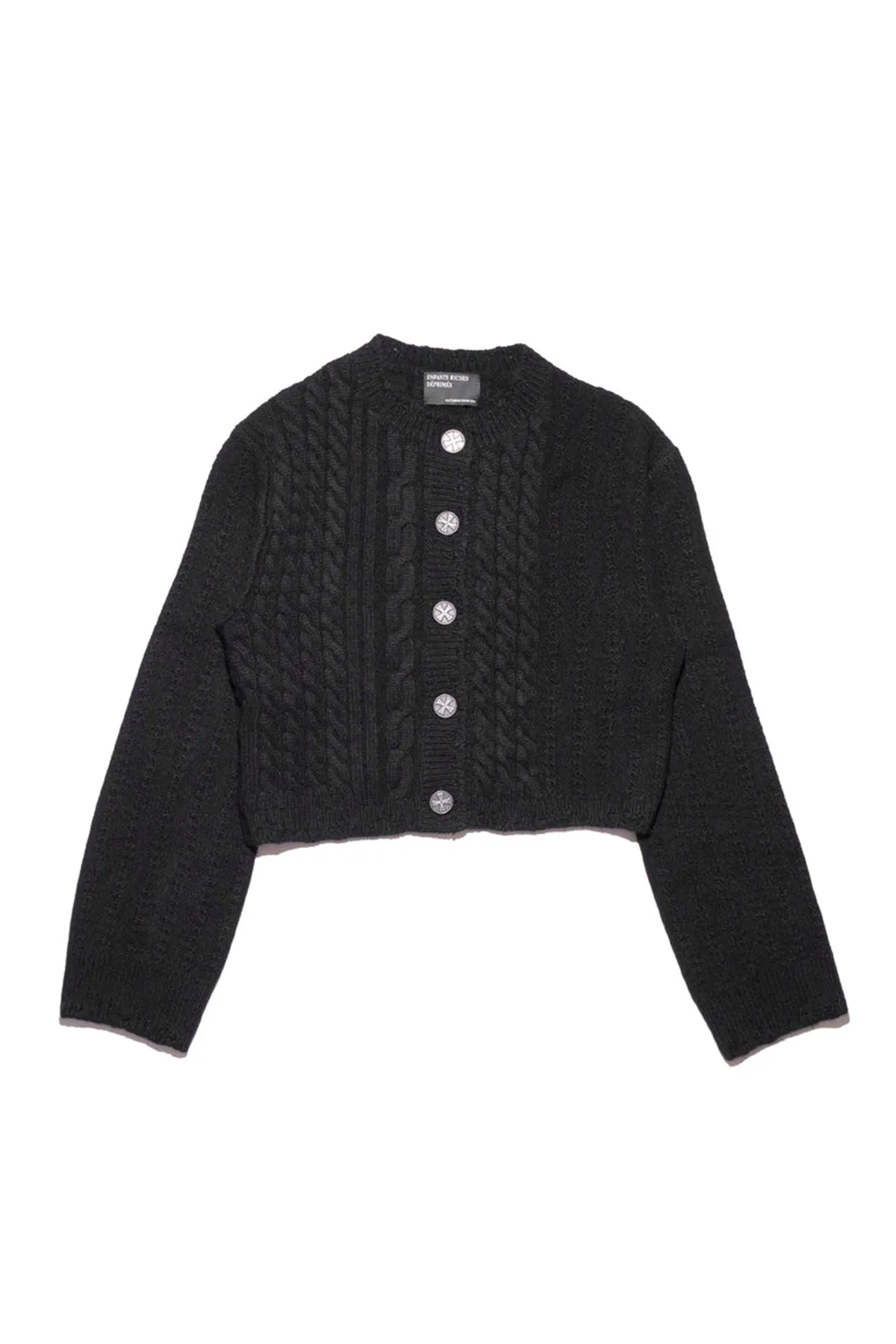 ENFANTS RICHES DÉPRIMÉS | CABLE KNIT CROPPED CARDIGAN