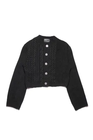 ENFANTS RICHES DÉPRIMÉS | CABLE KNIT CROPPED CARDIGAN