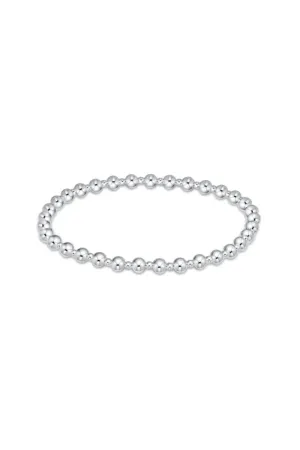 EXTENDS Classic Grateful Pattern 4mm Bead Bracelet - Sterling