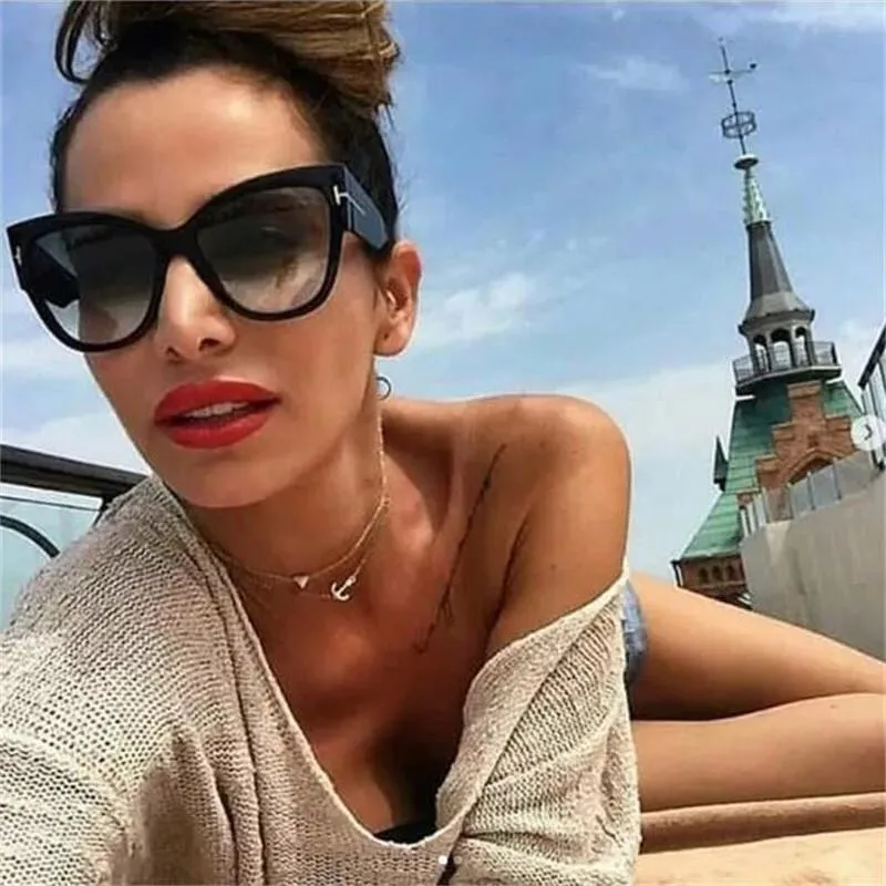 Fashion Cat Eye Women Sunglasses, Gradient Points Sun Glasses