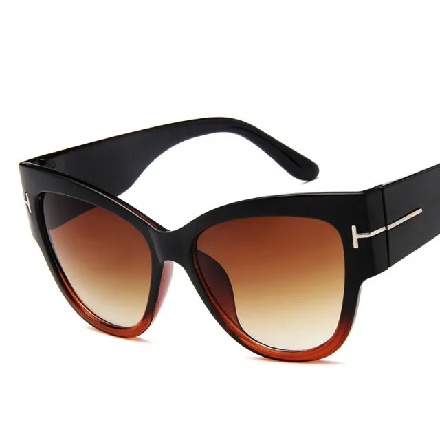 Fashion Cat Eye Women Sunglasses, Gradient Points Sun Glasses