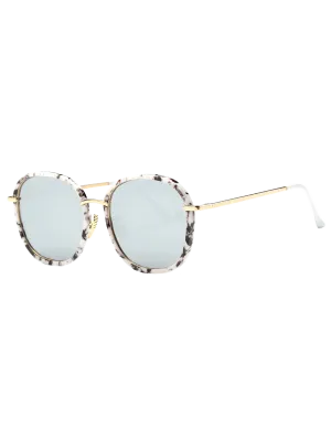 Fashion Marble Oversized Mirrored Sunglasses
