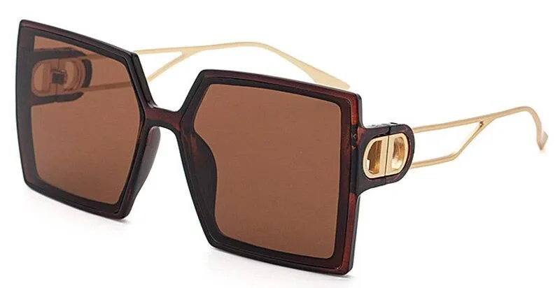 Fashion Protable Big Square Women Gradient Sunglasses
