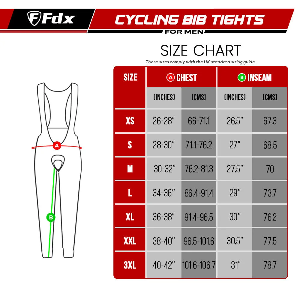 Fdx All Day Men's & Boy's Blue Thermal Padded Cycling Cargo Bib Tights