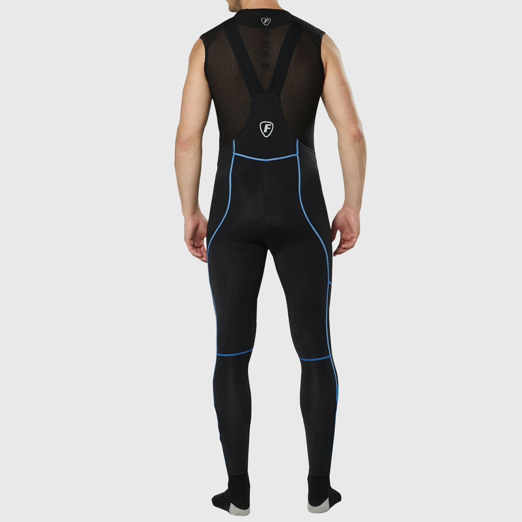 Fdx Azure Men's & Boy's Blue Thermal Padded Cycling Bib Tights