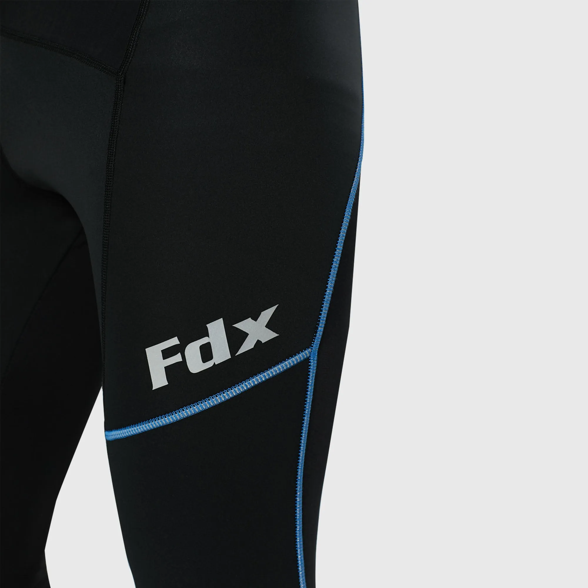Fdx Azure Men's & Boy's Blue Thermal Padded Cycling Bib Tights