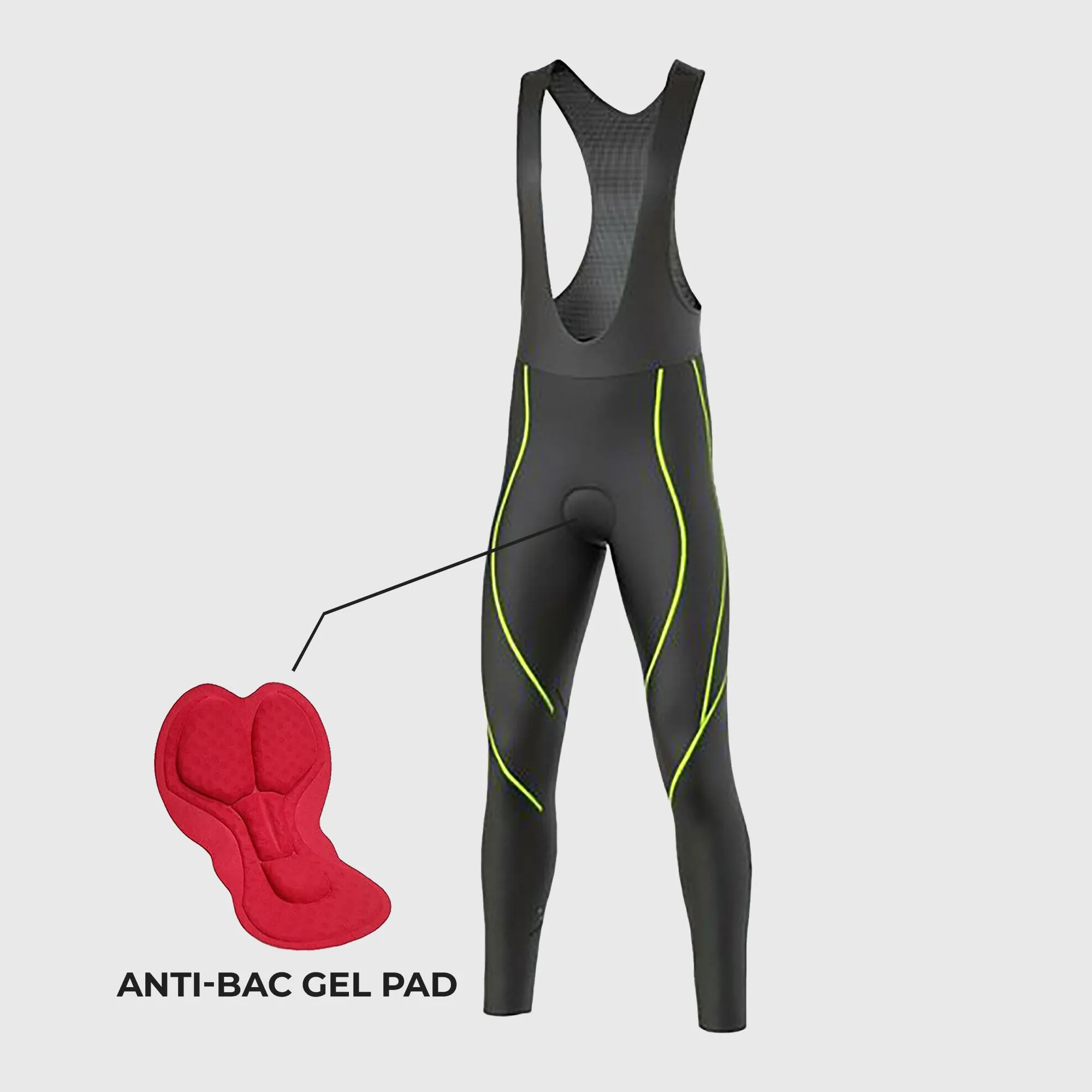 Fdx Divine Men's & Boy's Yellow Thermal Padded Cycling Bib Tights