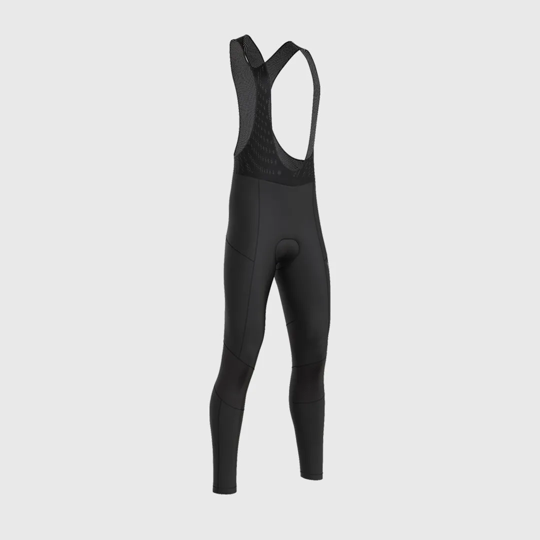 Fdx Men's & Boy's Set Duo Thermal Roubaix Long Sleeve Cycling Jersey & Bib Tights - Grey / Black