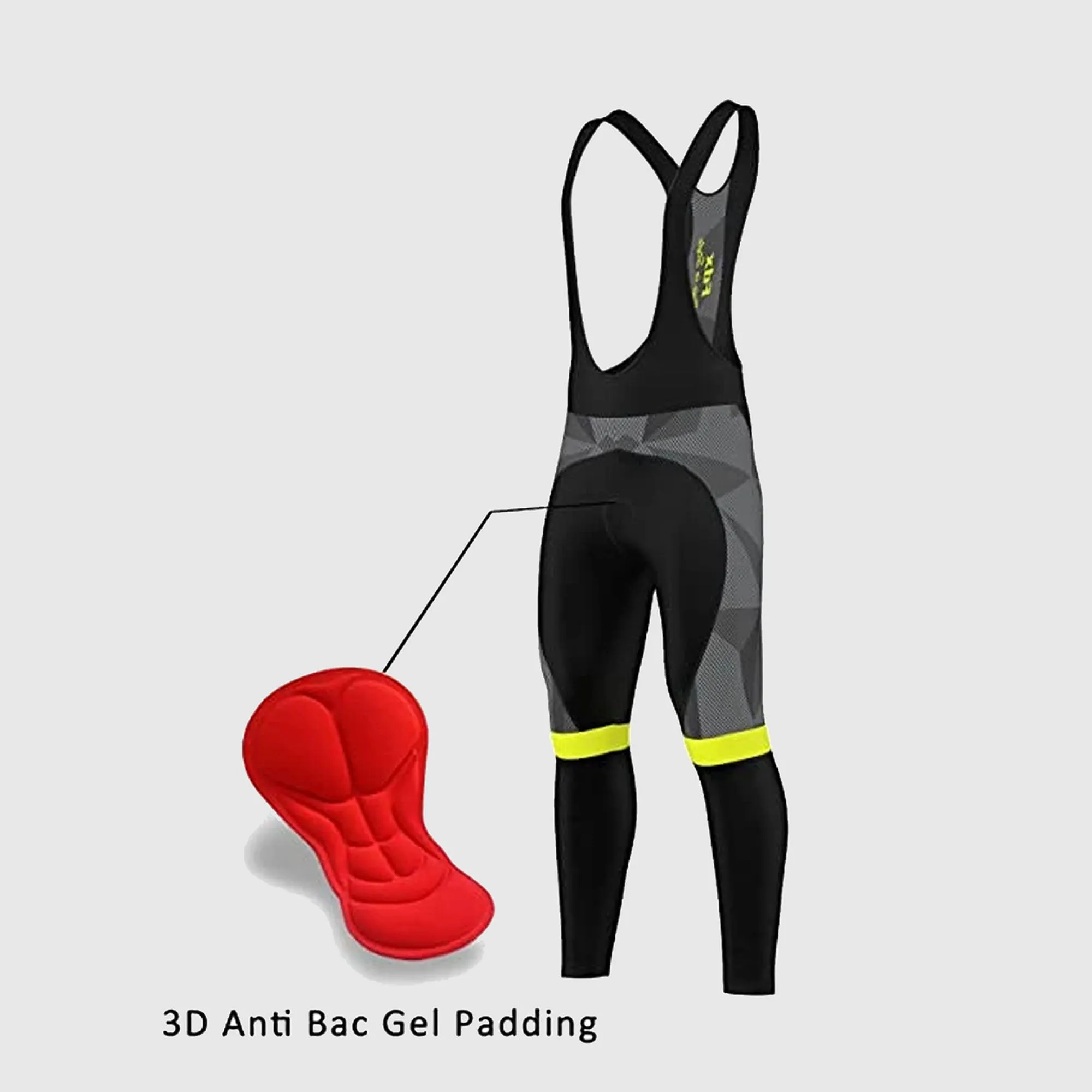 Fdx Men's & Boy's Set Splinter Thermal Roubaix Long Sleeve Cycling Jersey & Bib Tights - Yellow
