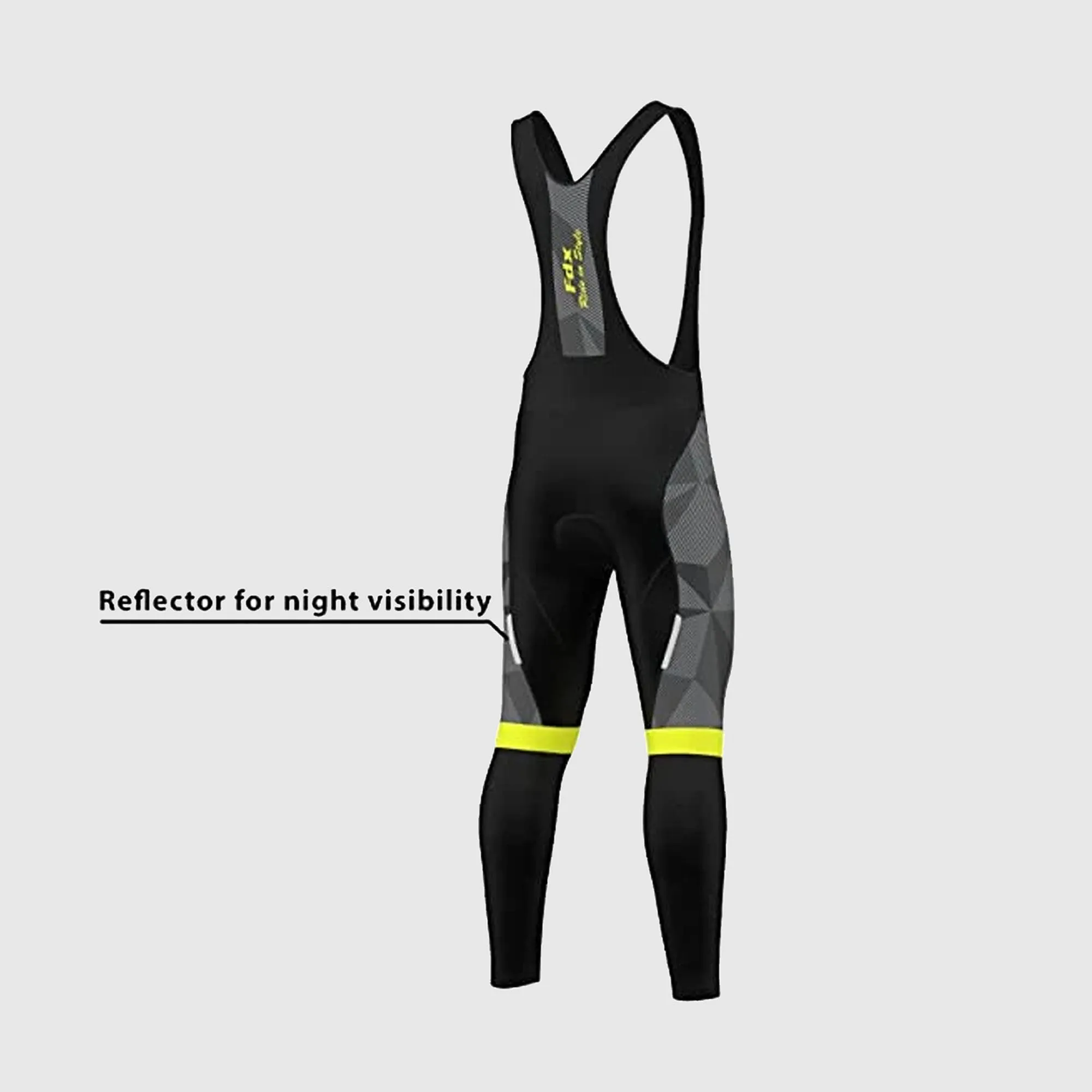 Fdx Men's & Boy's Set Splinter Thermal Roubaix Long Sleeve Cycling Jersey & Bib Tights - Yellow