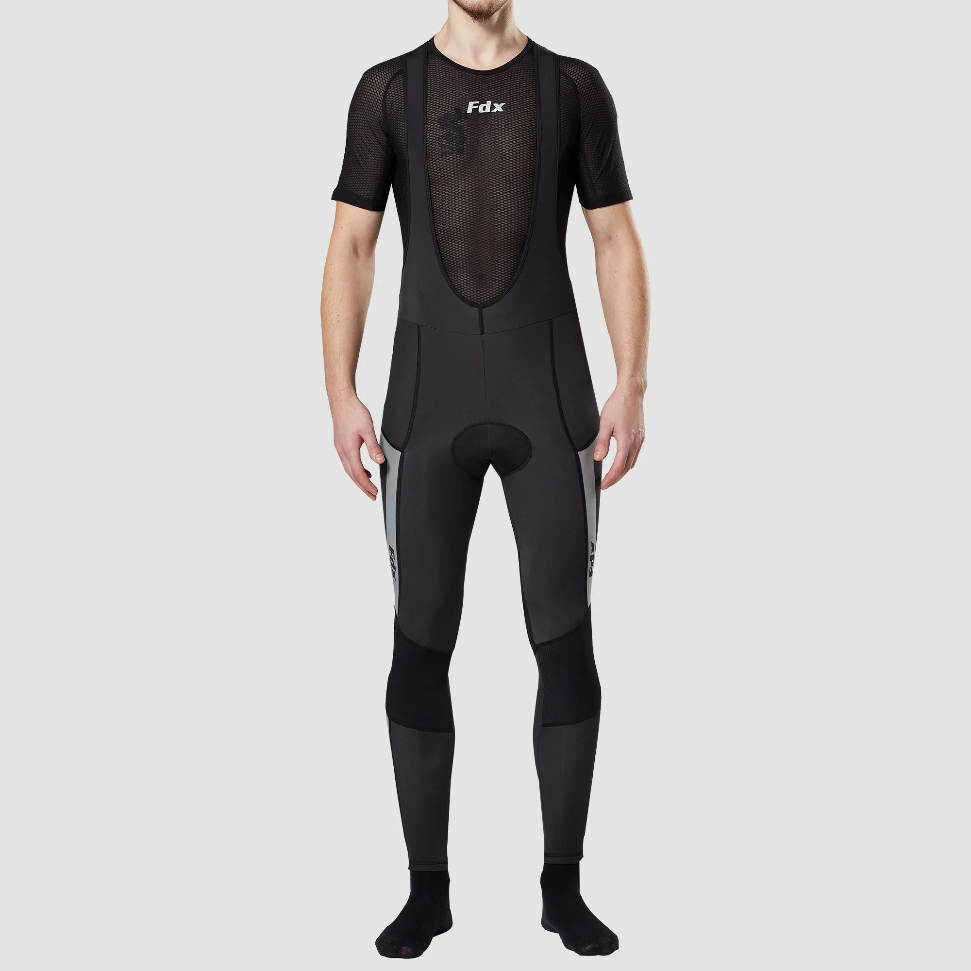 Fdx Morvo Men's & Boy's Black Thermal Padded Cycling Bib Tights