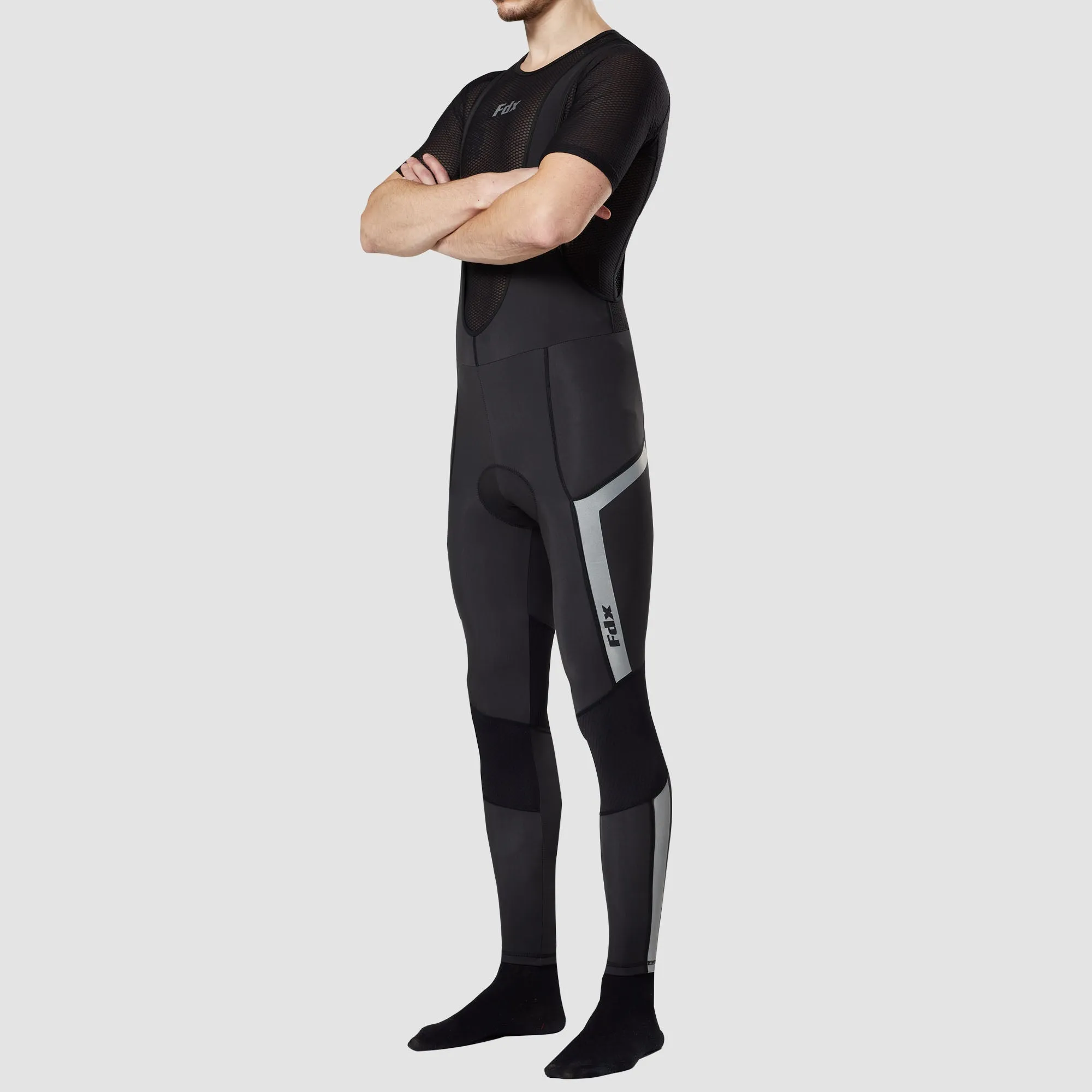 Fdx Morvo Men's & Boy's Black Thermal Padded Cycling Bib Tights