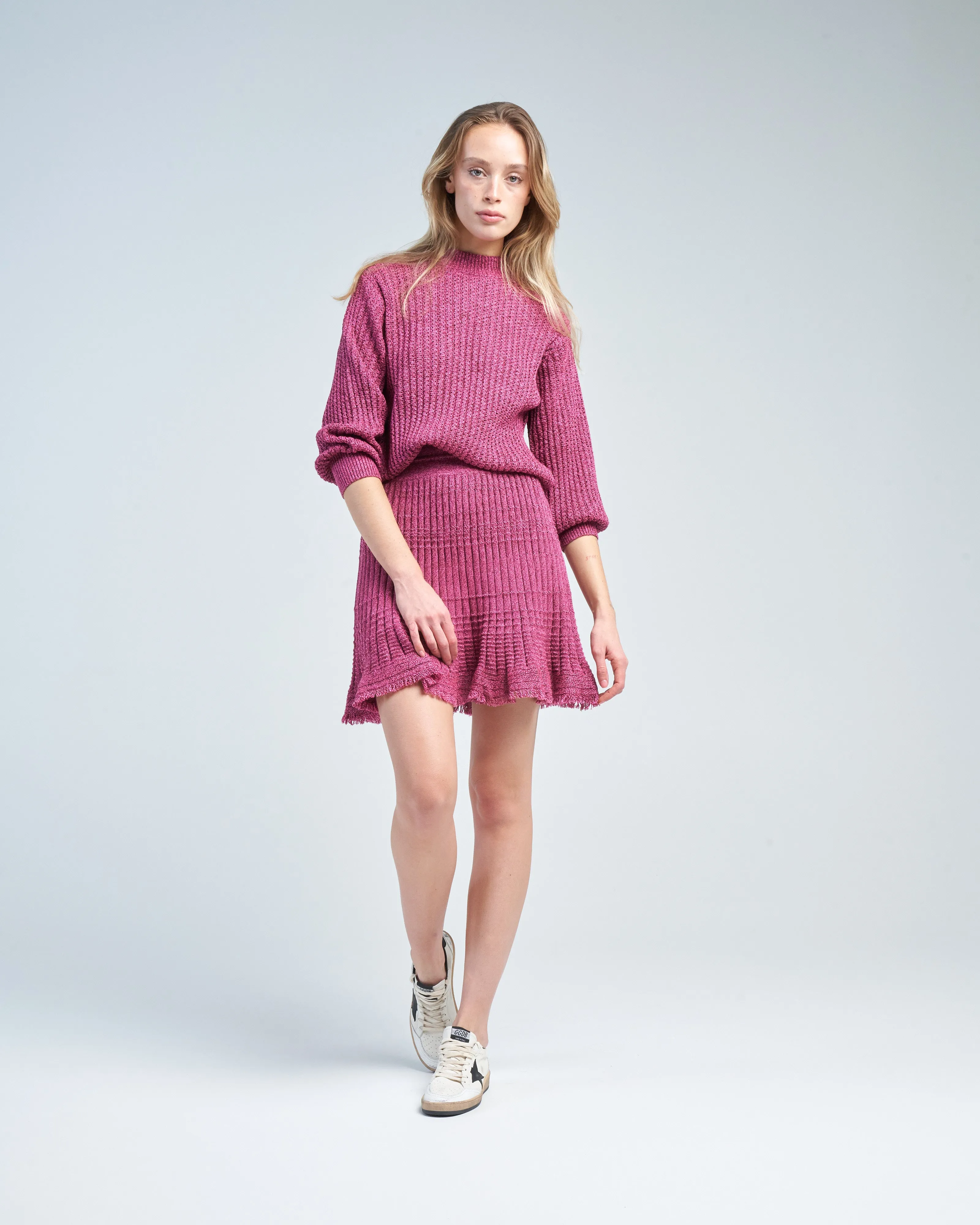 feminine wavy knit sweater