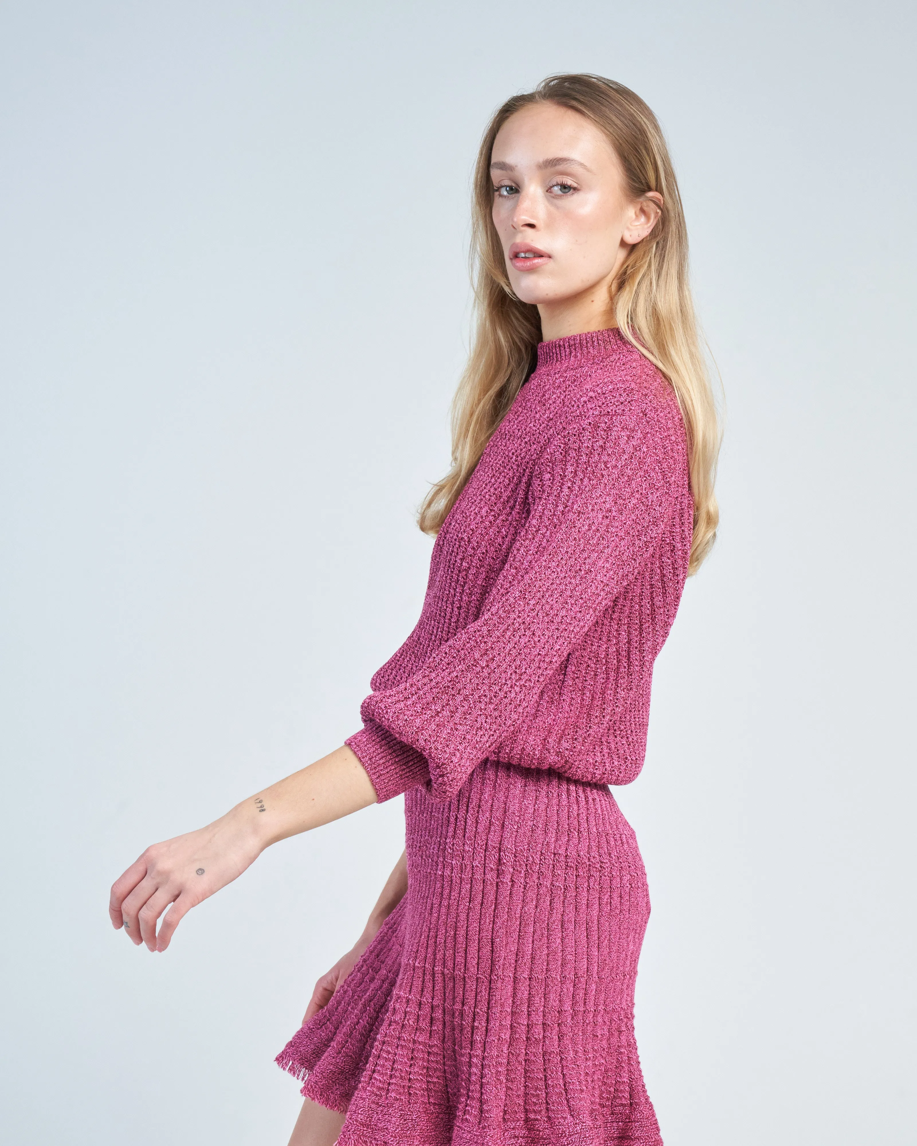 feminine wavy knit sweater