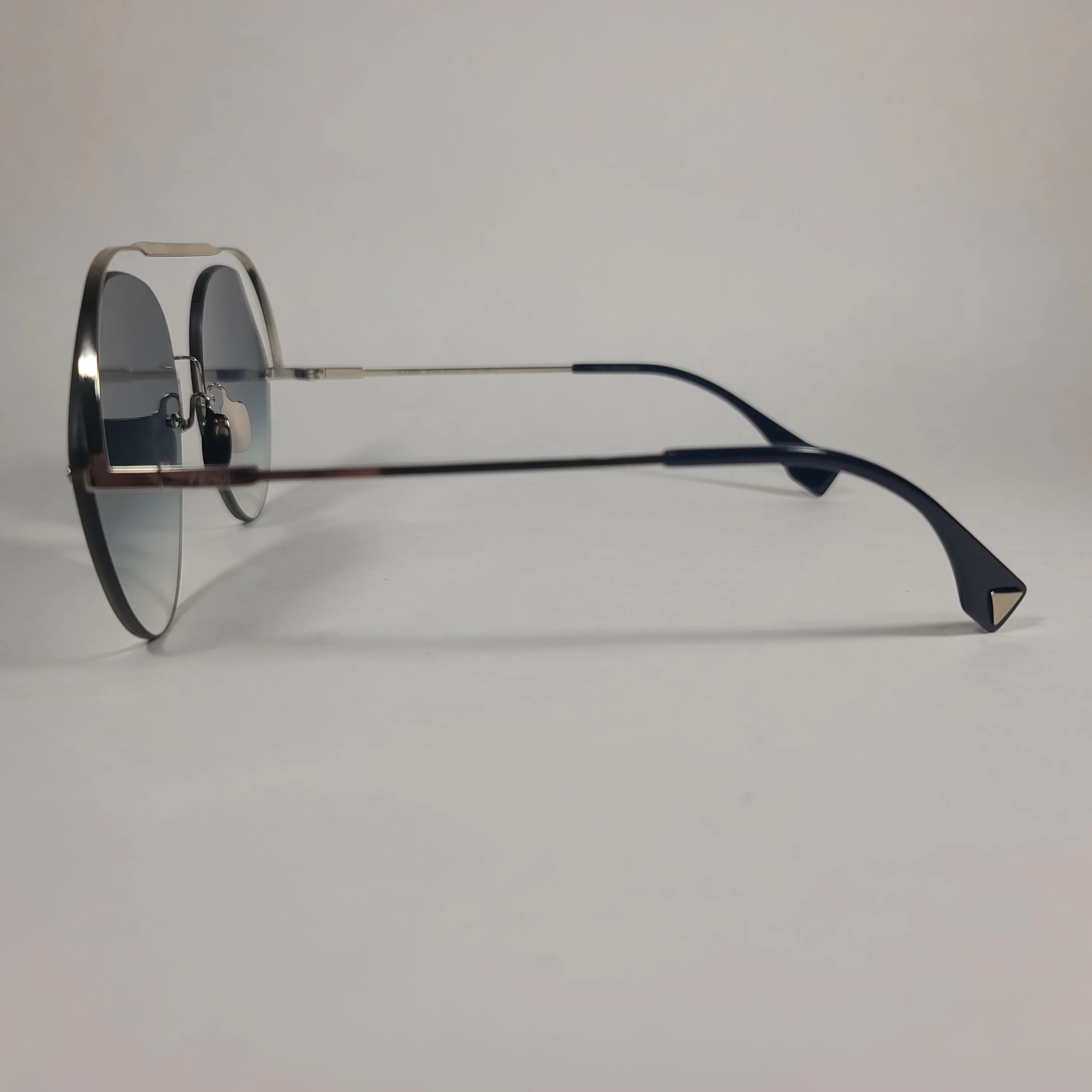 Fendi Exotic Aviator Sunglasses Metal Frame Blue Gradient FF0326/S PJP 08 BLUE