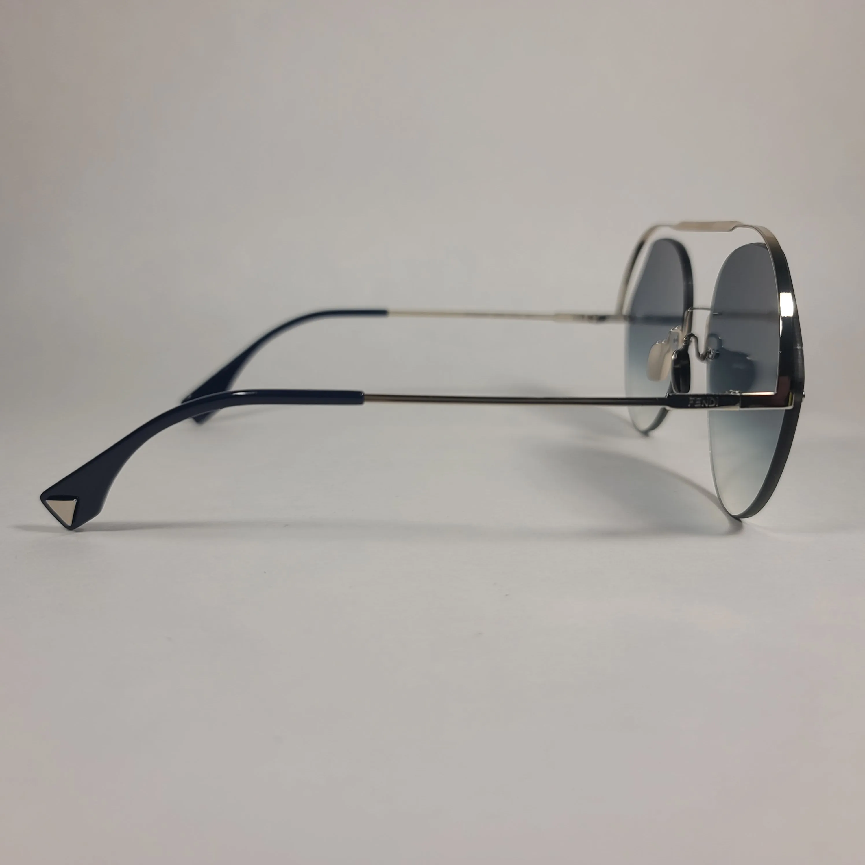 Fendi Exotic Aviator Sunglasses Metal Frame Blue Gradient FF0326/S PJP 08 BLUE