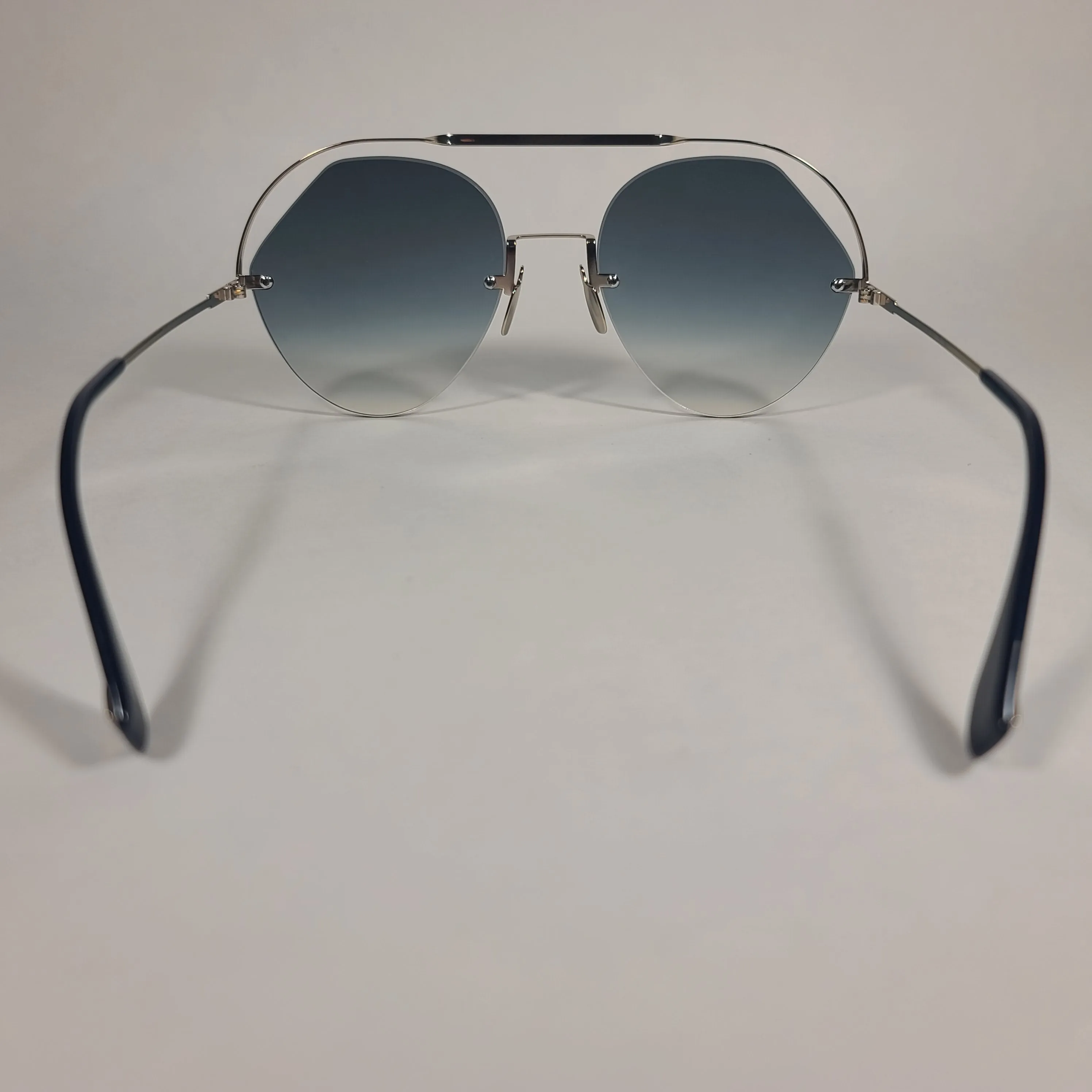 Fendi Exotic Aviator Sunglasses Metal Frame Blue Gradient FF0326/S PJP 08 BLUE