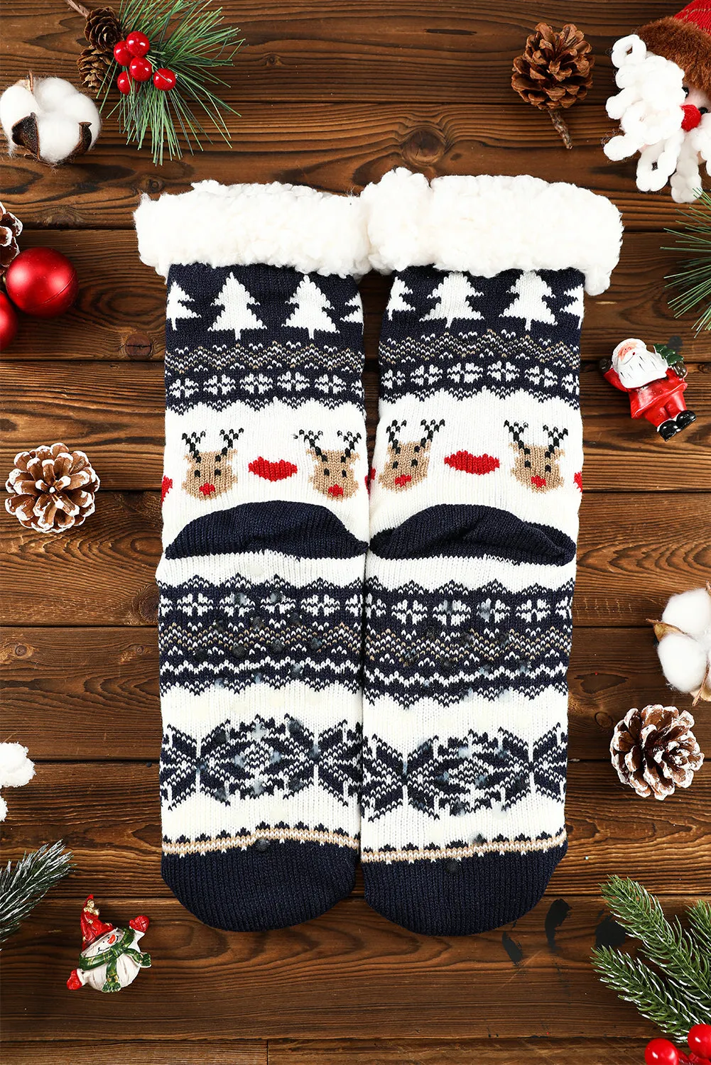 Fiery Red Christmas Flake Thermal Socks