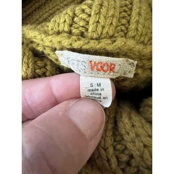 Fiets Voor 2 Anthropologie Cabled Cocoon Sweater Fisherman Poncho Size S/M