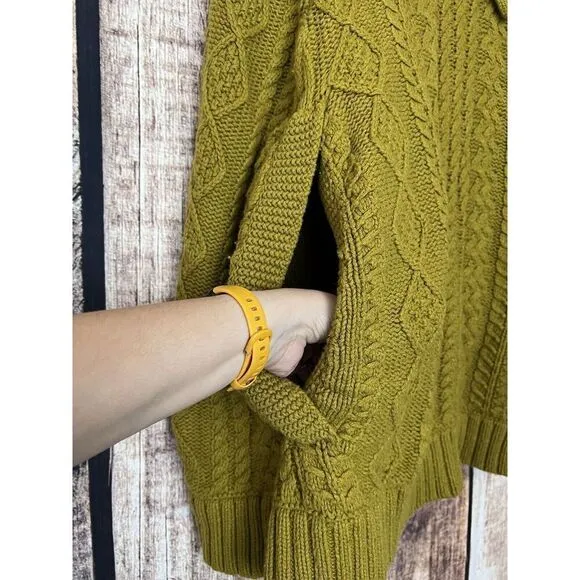 Fiets Voor 2 Anthropologie Cabled Cocoon Sweater Fisherman Poncho Size S/M