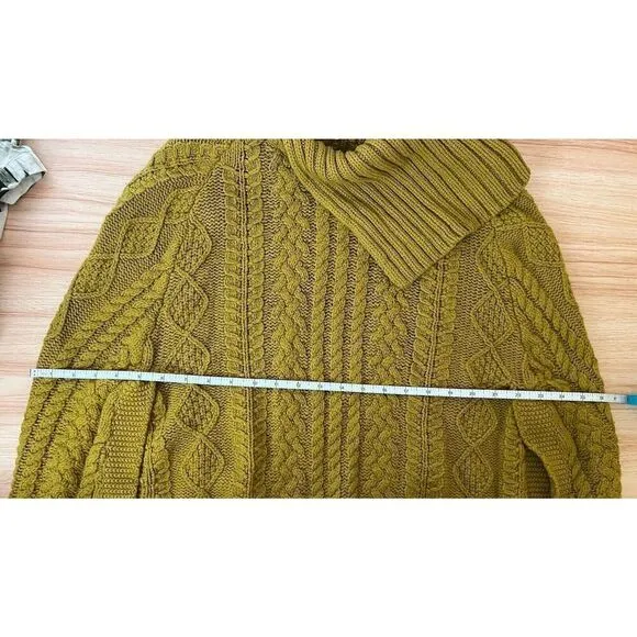 Fiets Voor 2 Anthropologie Cabled Cocoon Sweater Fisherman Poncho Size S/M