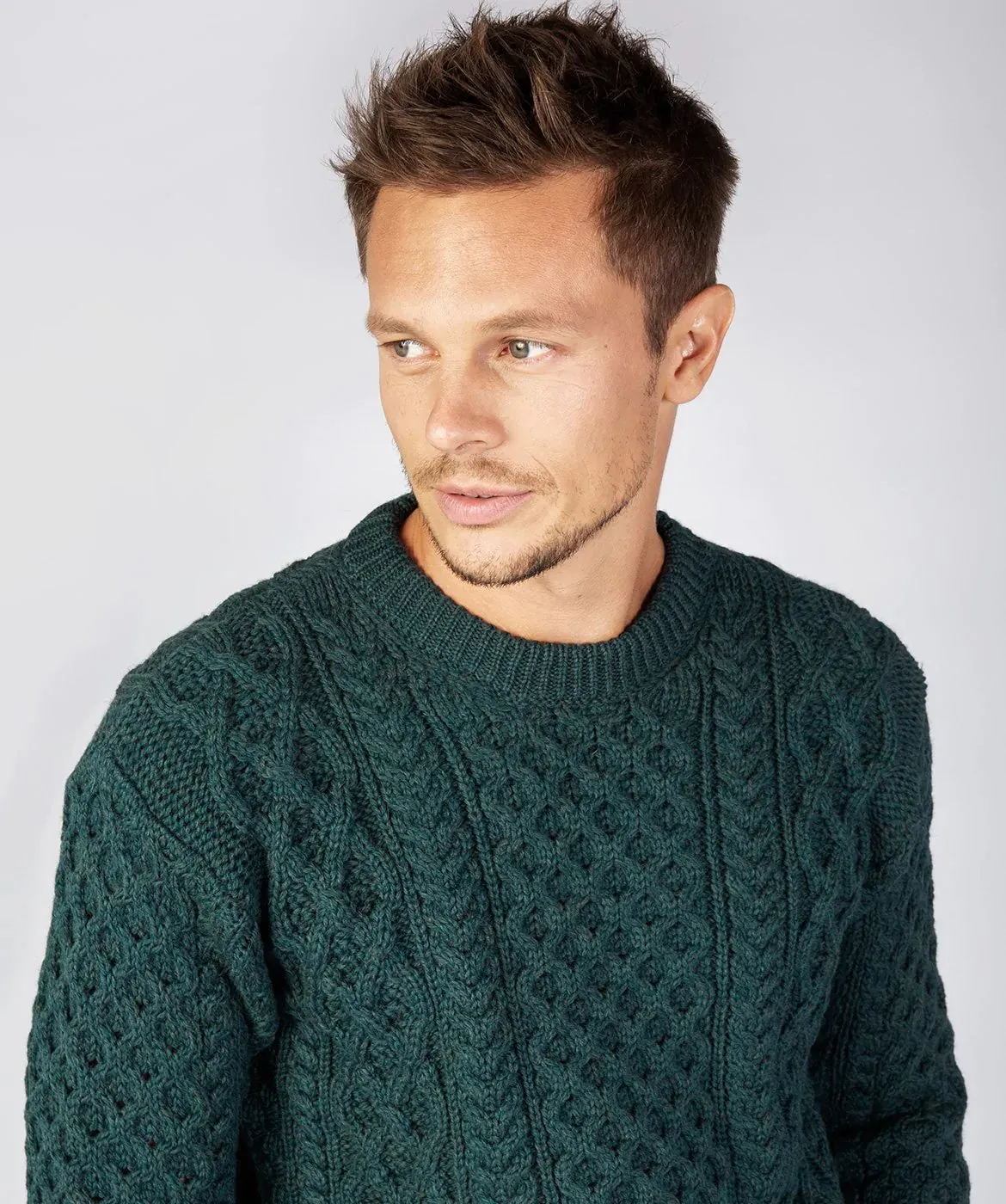 Fisherman Aran Cable Knit Crew Unisex