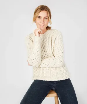 Fisherman Aran Cable Knit Crew Unisex