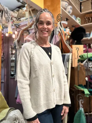 Fisherman out of Ireland V Neck Cardigan with Cable Detail