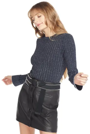 Fitted Rib Crewneck Pullover (Midnight)