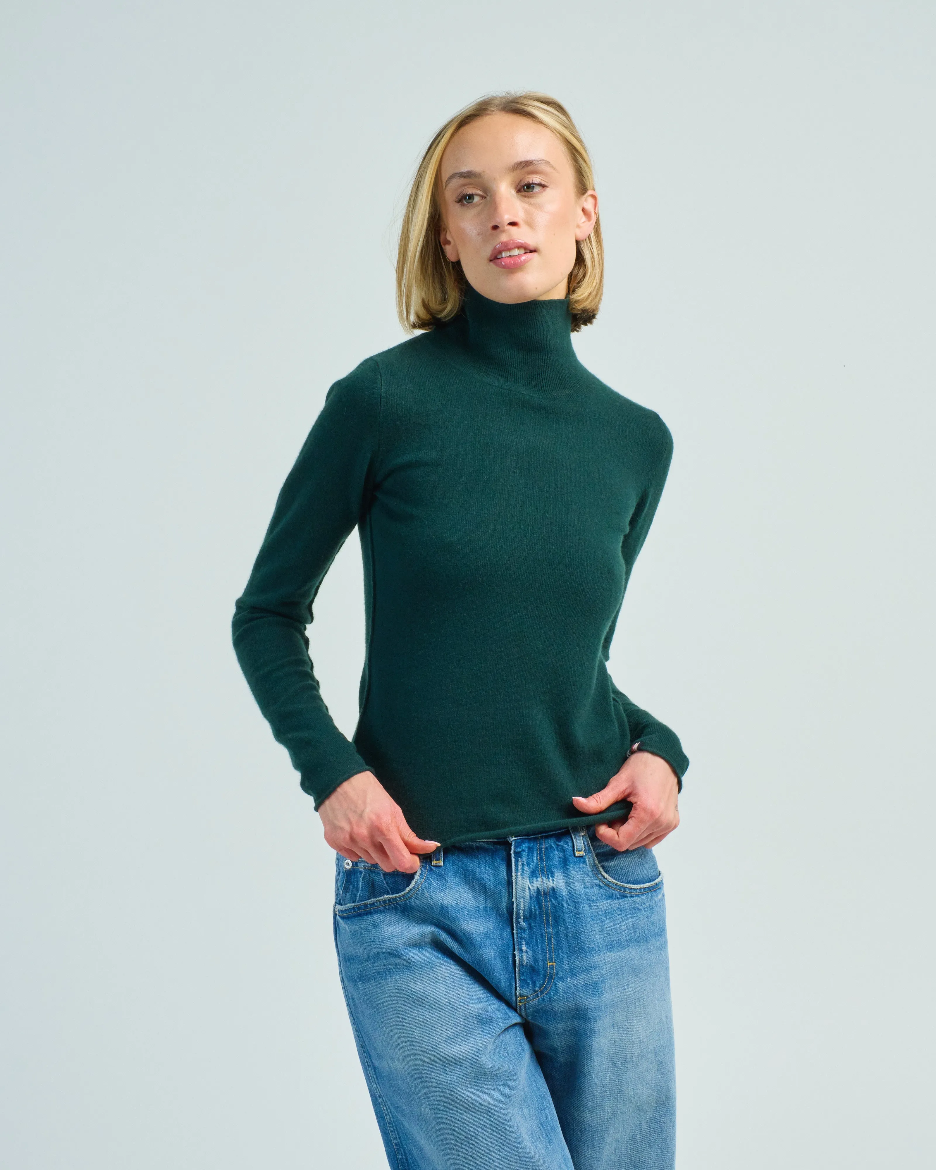 fitted turtleneck