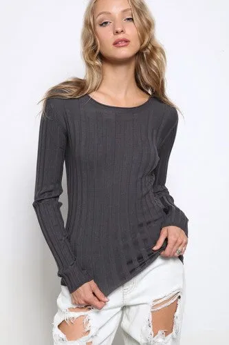 Fitted Wide Rib Sweater