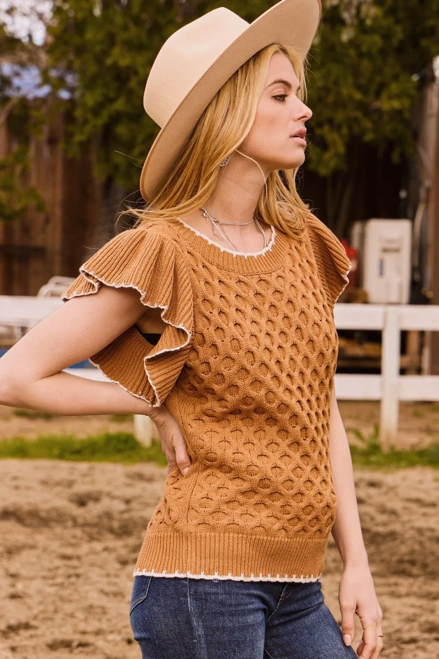 Flutter Sleeve Sweater Vest