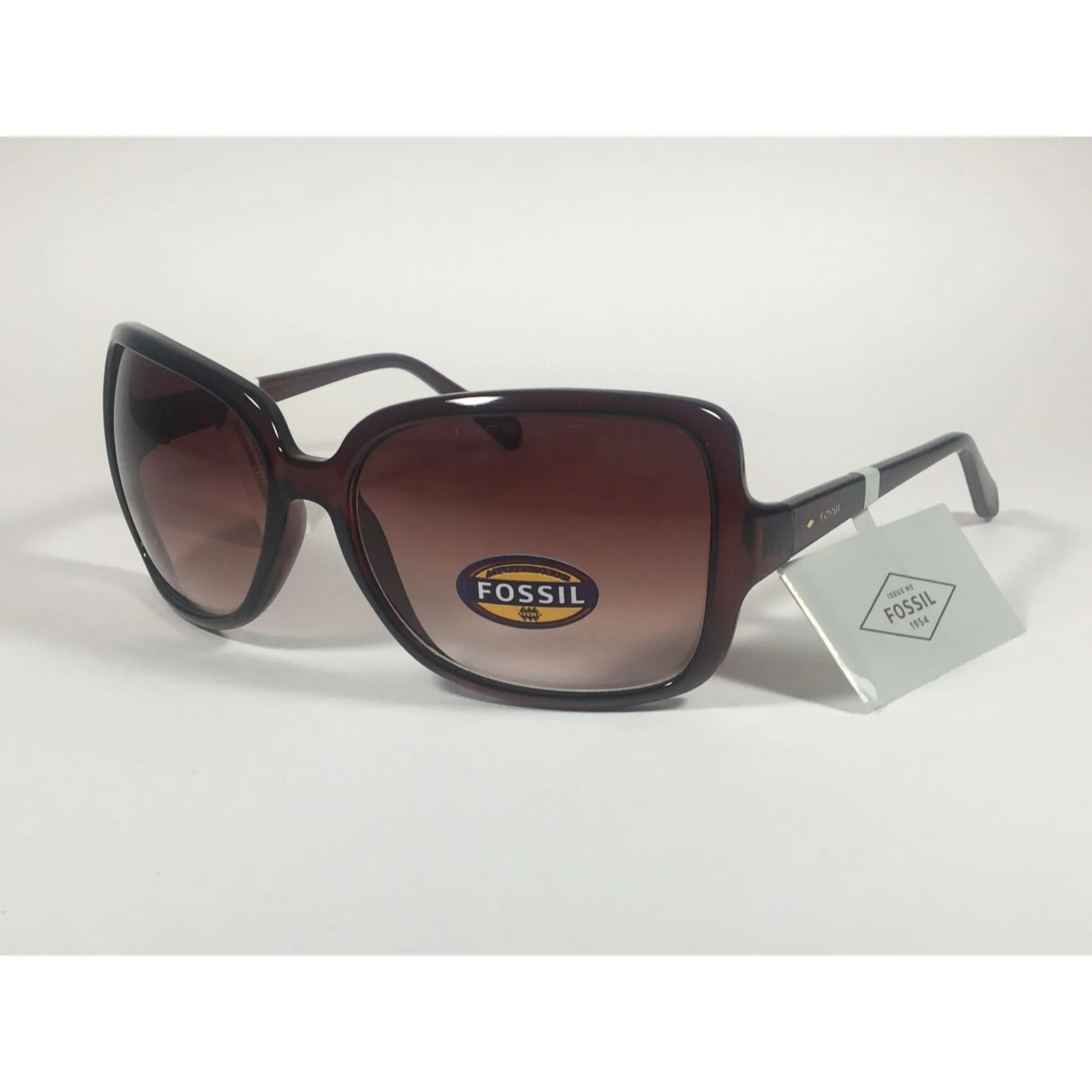 Fossil Butterfly Sunglasses FW40 Dark Brown Crystal Frame Brown Gradient Lens