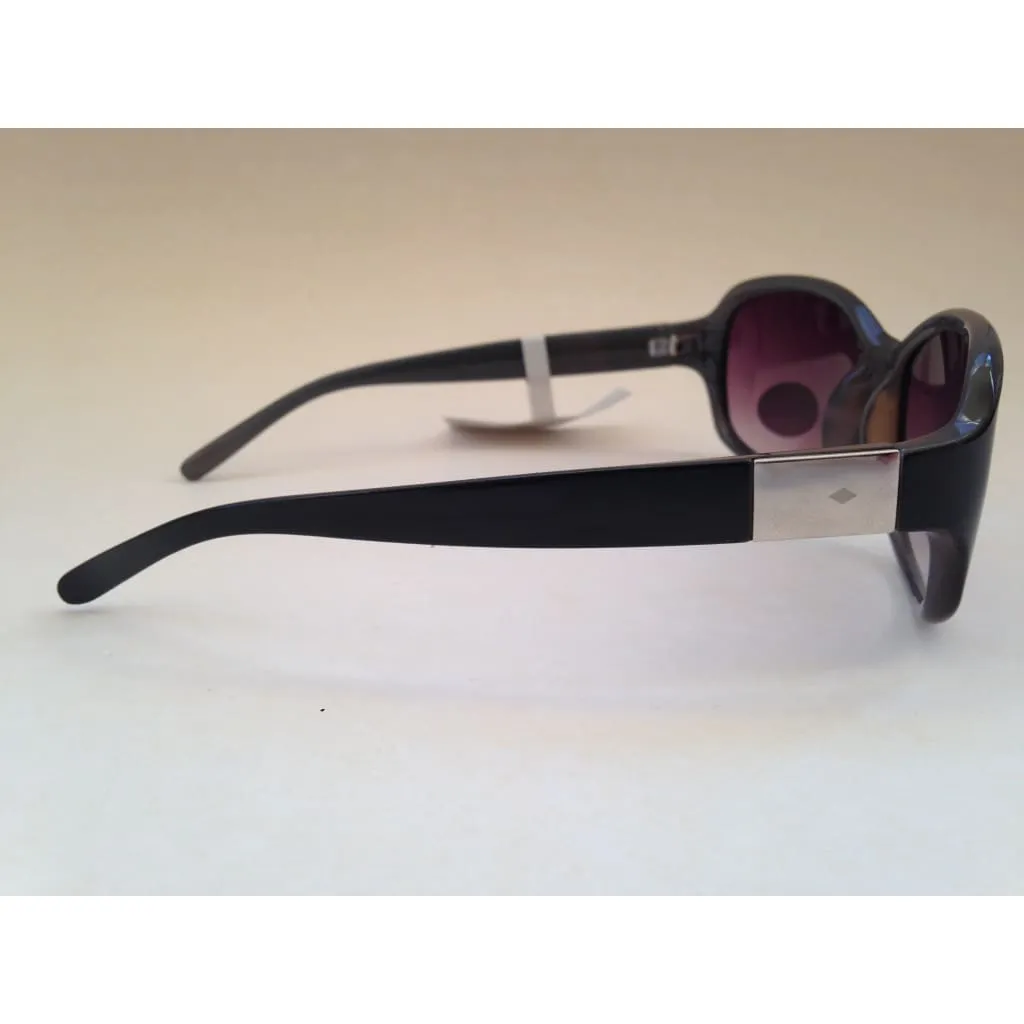 Fossil FW20 Oval Wrap Sunglasses Women's Black Frame Purple Gray Gradient Lens