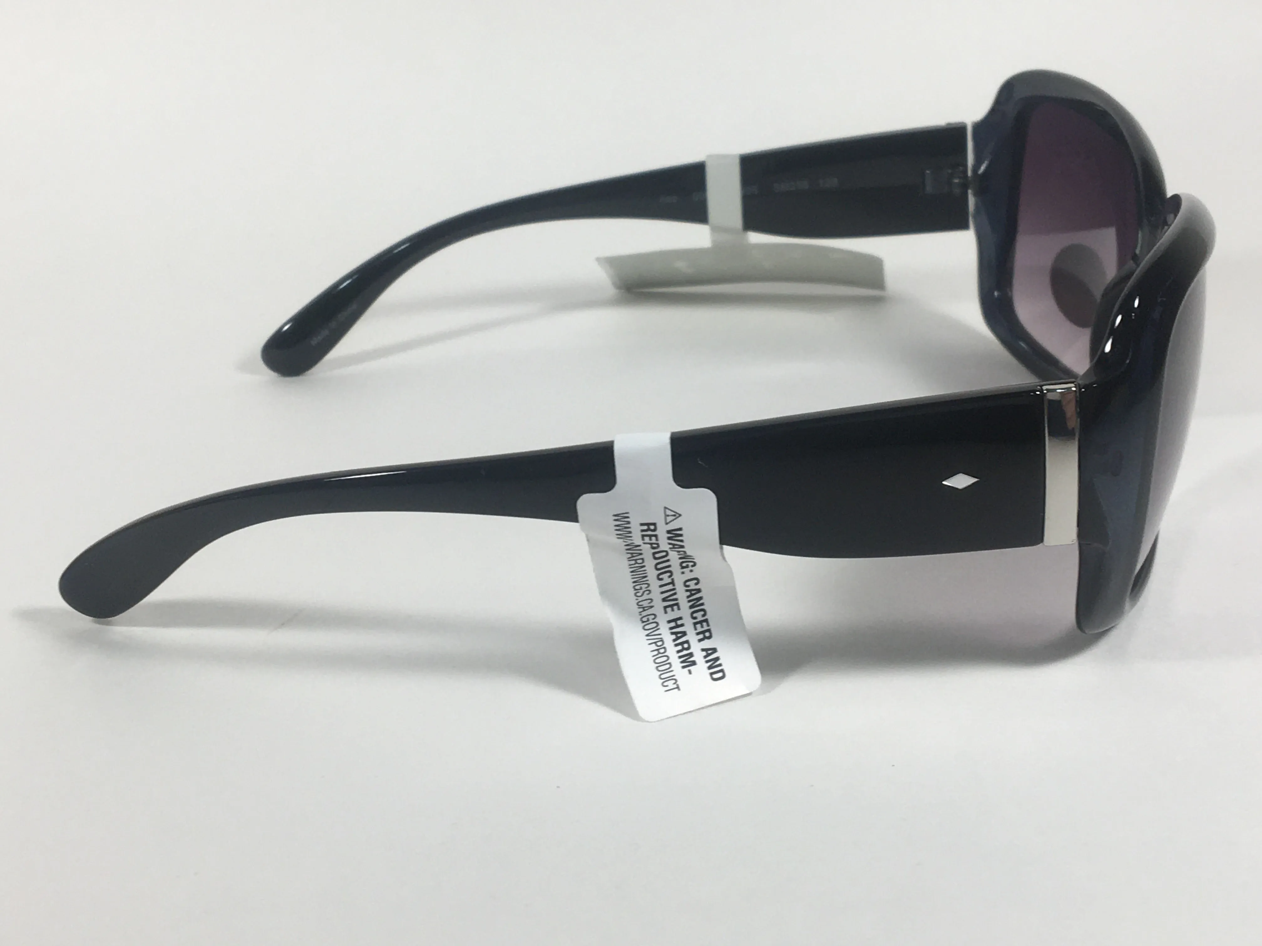 Fossil Oval Wrap Sunglasses FW2 Dark Blue Green Face Black Frame Smoke Gray Gradient Lens