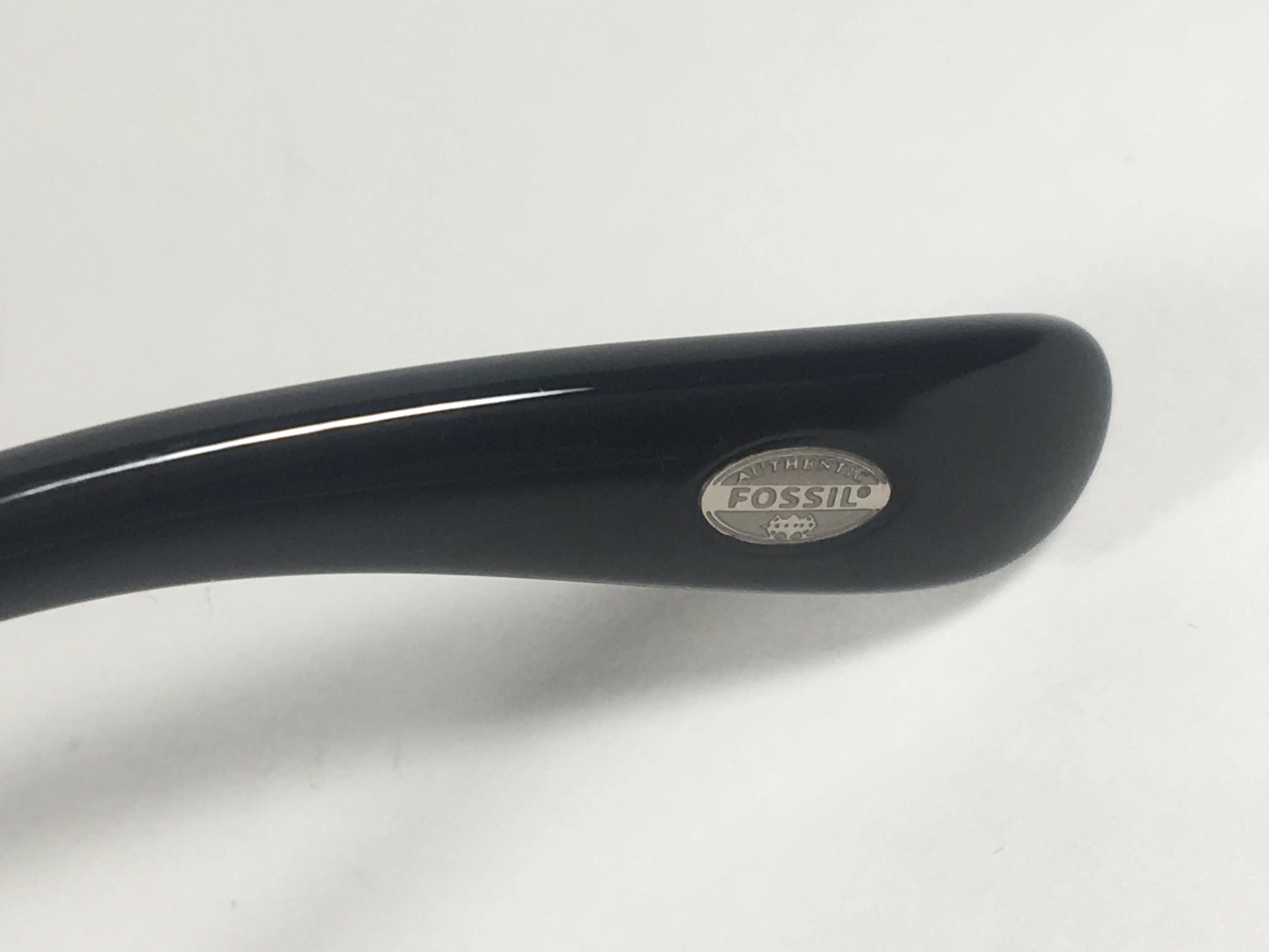 Fossil Oval Wrap Sunglasses FW2 Dark Blue Green Face Black Frame Smoke Gray Gradient Lens