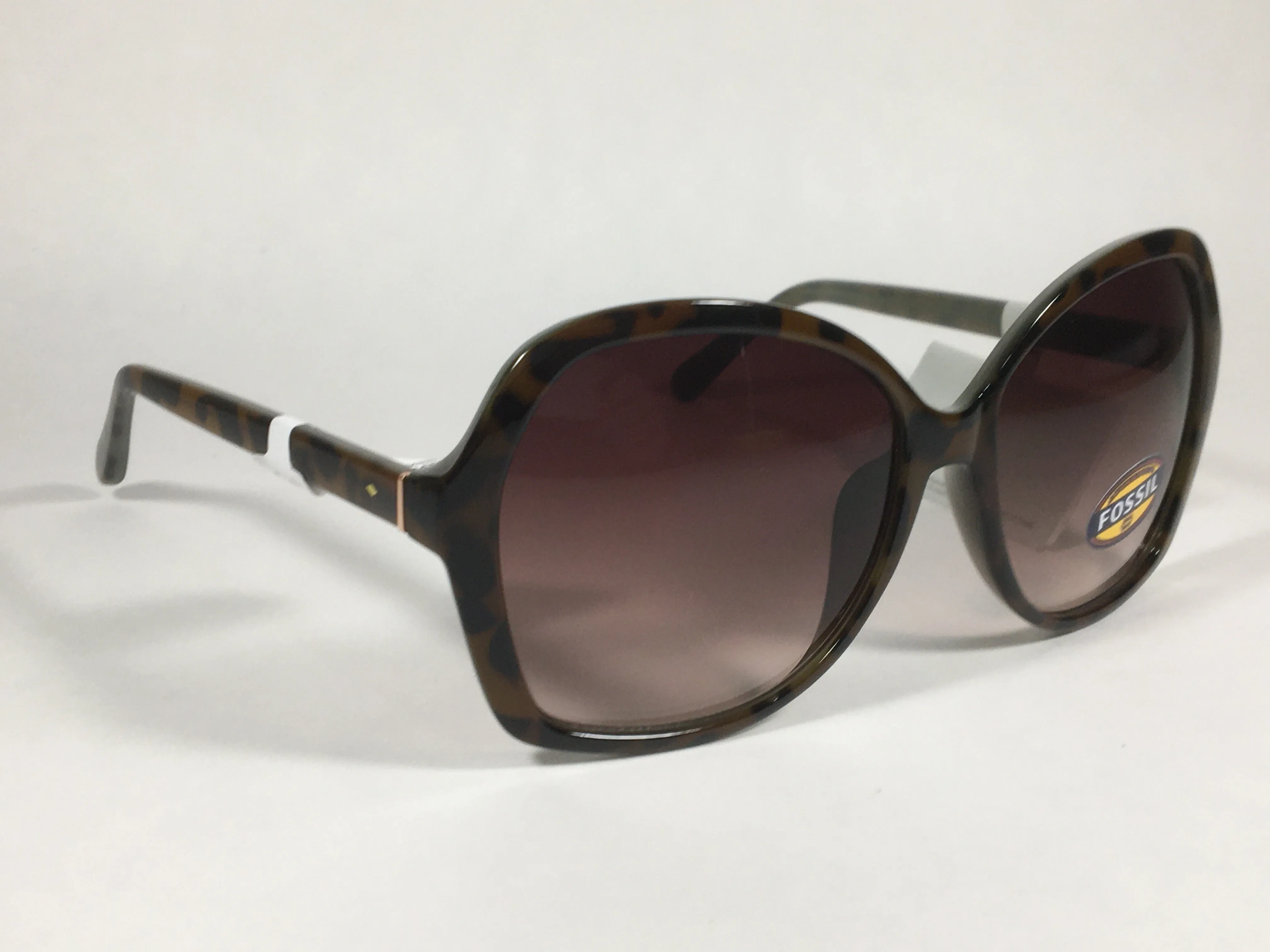 Fossil Oversized Large Butterfly Sunglasses FW155 Brown And Green Frame Brown Gradient Lens